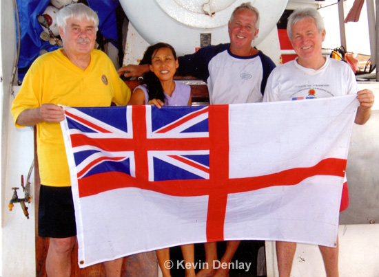 Phil Yeutter-Alice Skoglie-Vidar Skoglie and Kevin Denlay after their discovery and first dive on HMS Exeter