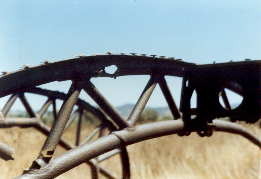 An evidence of why this aircraft remained as non airworthy during the war. One of some holes noticed on the tubular structure elements, indicating most possible straffing of a fighter 20mm cannon a