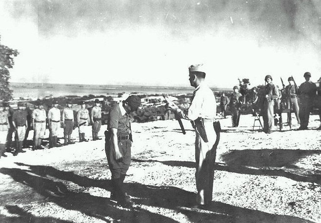 Ceremony on the spot where, on Dec. 1, 1945, Oba surrendered to the U.S. forces — a after keeping up his resistance with his men for 512 days.