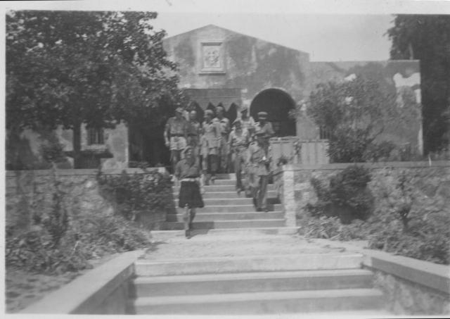 Col Lapraik and German Kommandant leave conference at Atimakeyer