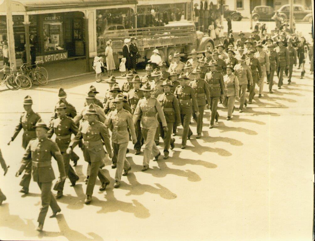 Marching on the day they left Dargaville to go to war- my Uncle 2nd in front row - this is the last time I ever saw him as I was only 6 years old at the time