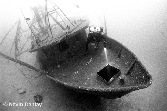 My good friend Herb Ilic – diving the Nitelinger trawler wreck after it had become just another wreck dive site (which were poorly lacking near where I lived) - looking into the bow hatch