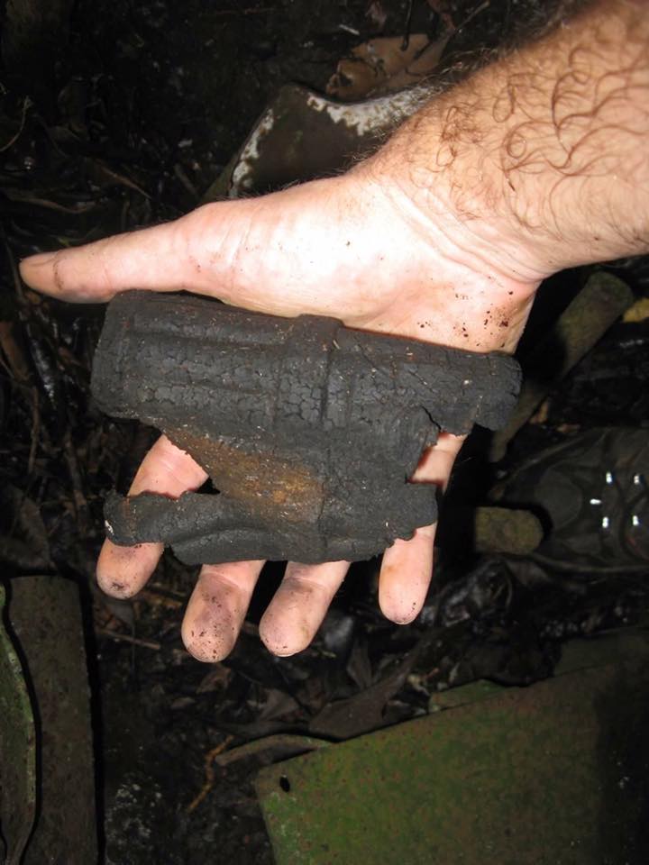 The handgrip that would have been in his hand the moment he was killed.