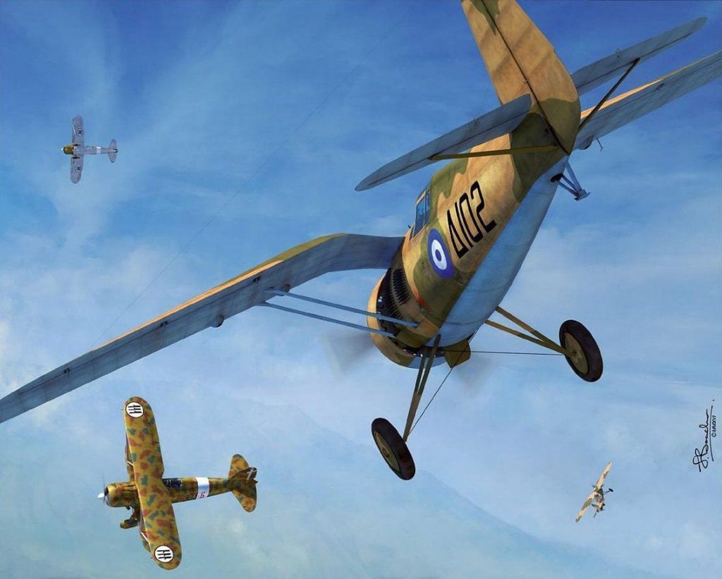 PZL P-24 Greek Air Force vs Fiat CR 42, november 1940, by Jerry Boucher
