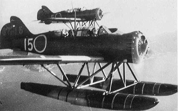 Two "Glen" floatplanes flying over the Pacific in the early stages of WW2