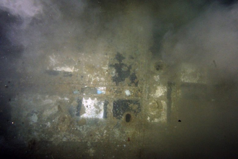 The Balkenkreuz on the wing of the aircraft wreck. Photo Credit: Vassilis Mendogiannis