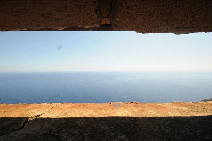 View from inside the bunker at the observation post.