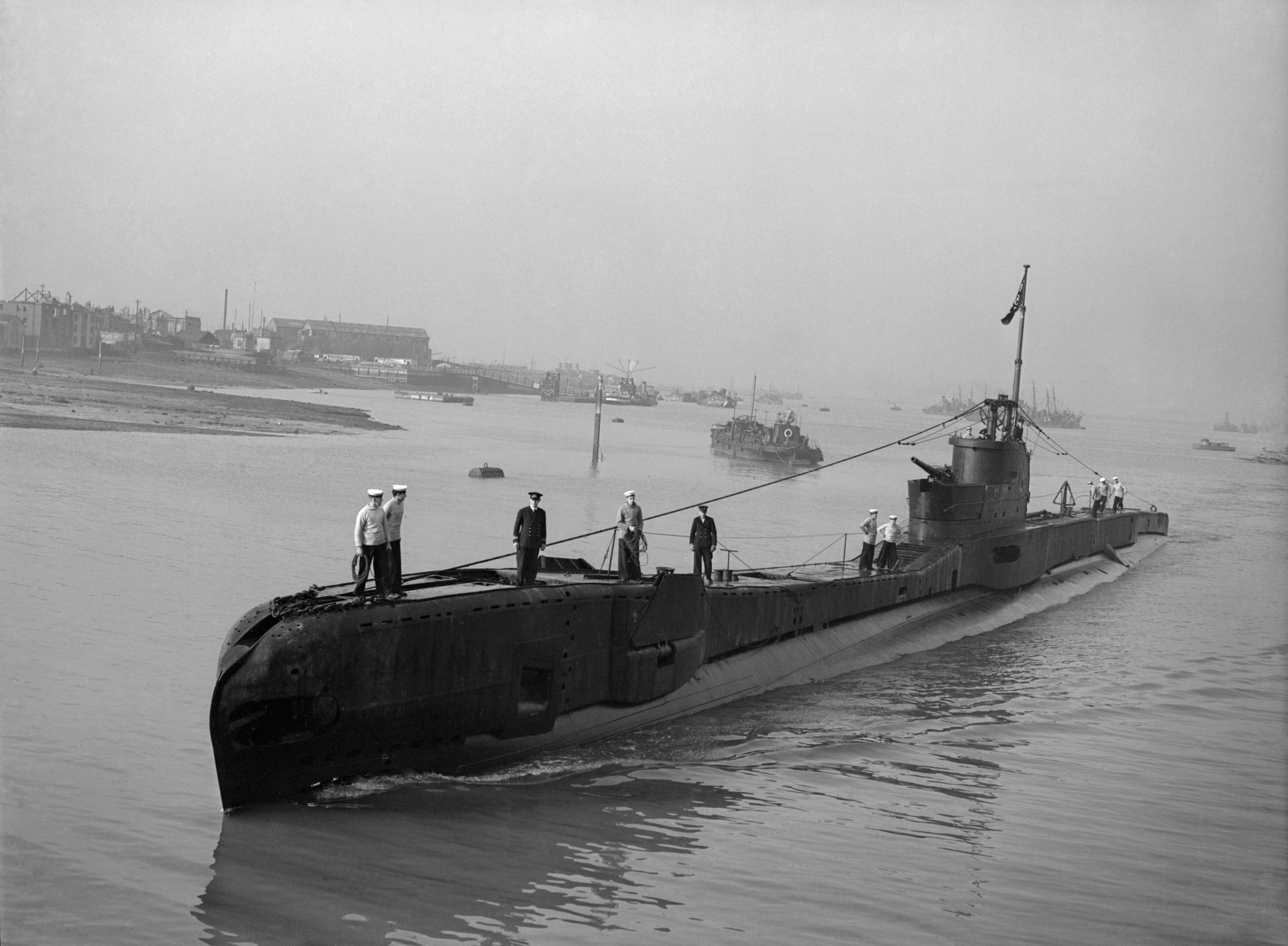 HMS Taku come back home after a long service (Imperial War Museums public domain)