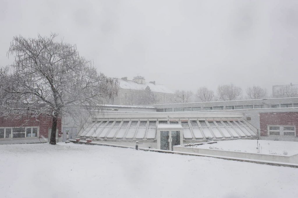 The ECPAD media library at Fort d'Ivry in winter.