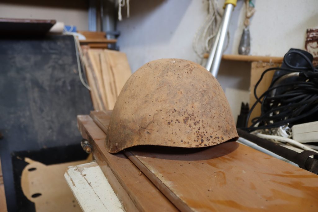 A Greek Army helmet found in the area where the Greeks fought against the Italians in 1940. Did its owner survive? If only this helmet could tell us...