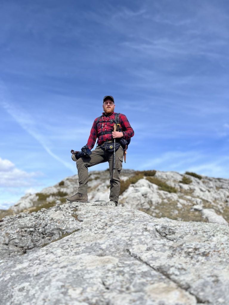 Mr. Ntinos Mpampakos, on one of the mountain explorations. 
