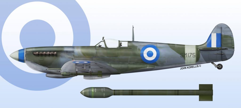 A Hellenic Royal Air Force Spitfire with an RP-3. Copyright: John Korellis